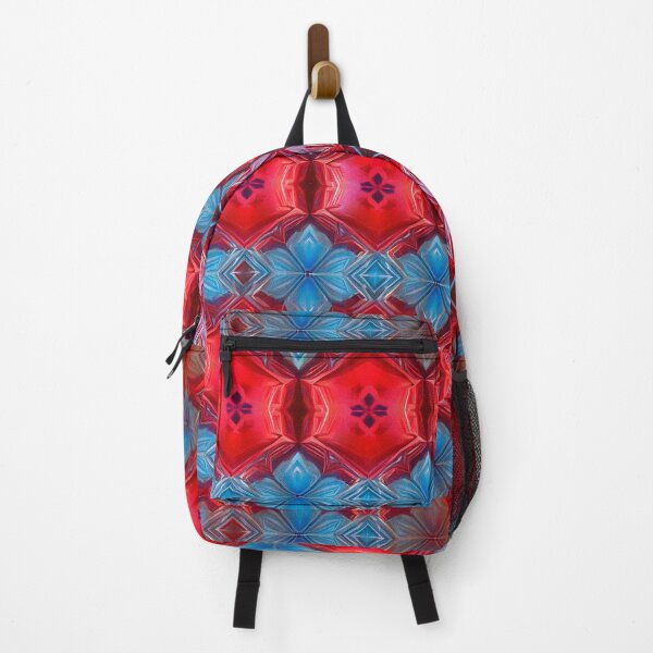 Item preview, Red Blue Floral Kaleidoscope Pattern designed and sold by SassyArtistry.
