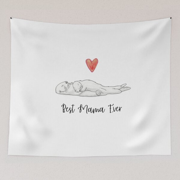 Item preview, Best Mama Ever. Sea Otter Mother and Baby Otter design designed and sold by SofikoDesigns.