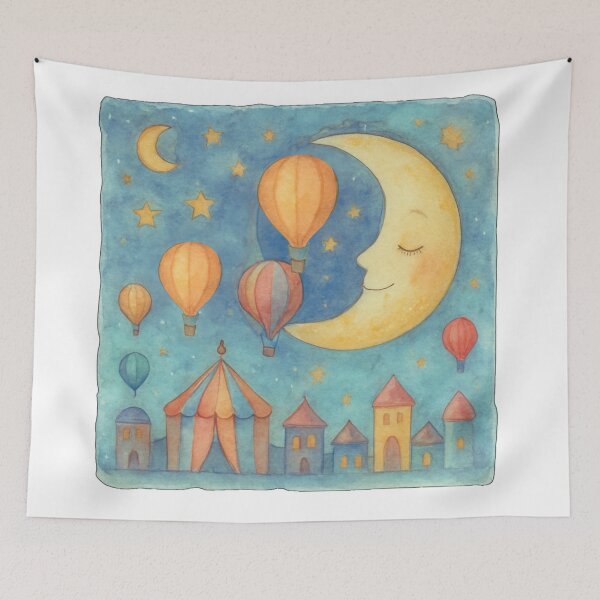 Item preview,  Carnival Moon, conquered by balloon flight. designed and sold by Zofia Sosnecka.