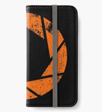 Aperture Science (Orange) Logo · Distressed iPhone Wallet/Case/Skin