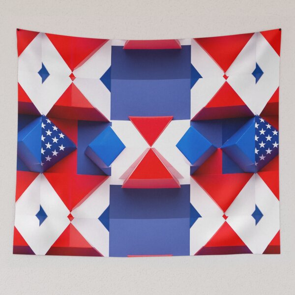 Item preview, USA Red White Blue Geometric Pattern designed and sold by SassyArtistry.