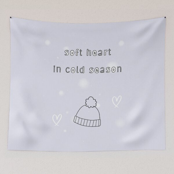 Item preview, Soft Heart in Cold Season — Pastel Winter Typography designed and sold by mintmono-studio.