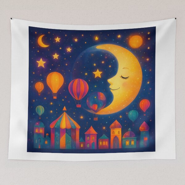 Item preview,  Carnival Moon, conquered by balloon flight. designed and sold by Zofia Sosnecka.