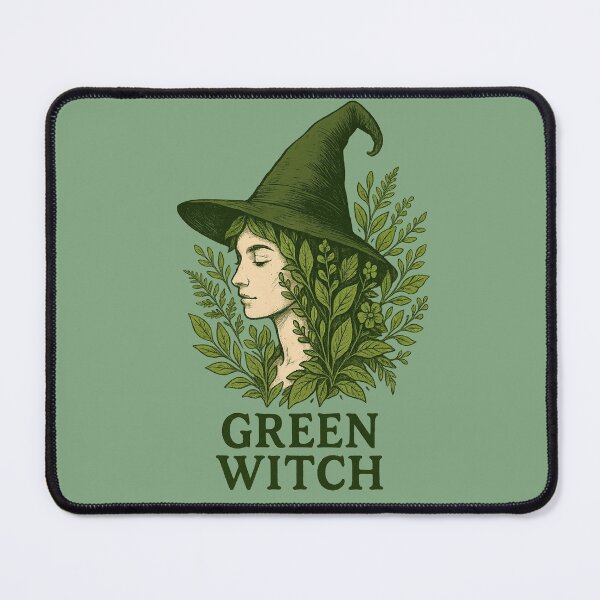 Item preview, Green Witch – Nature Witchcraft Illustration designed and sold by Miagolio.