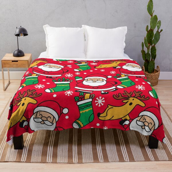 Item preview, Bold Doodle Christmas Pattern – Santas, Reindeer, Stockings & Snowflakes designed and sold by skysshobu.