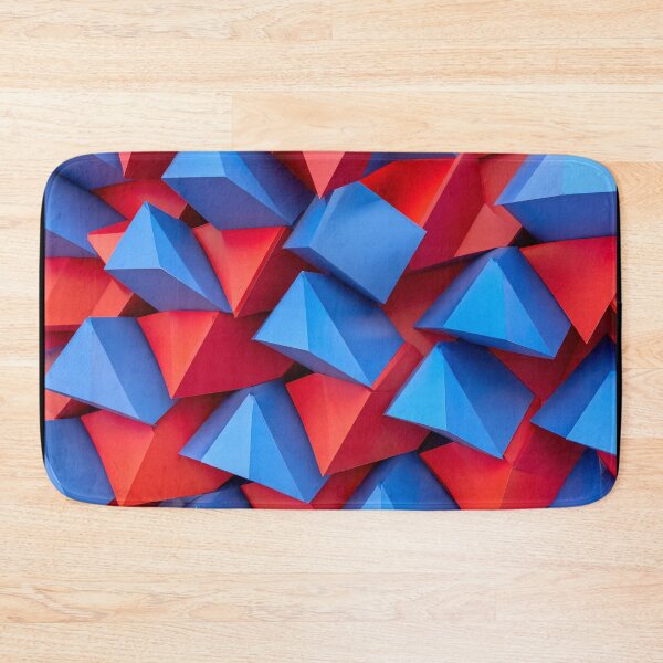 Item preview, Red and Blue Geometric Cubes designed and sold by SassyArtistry.