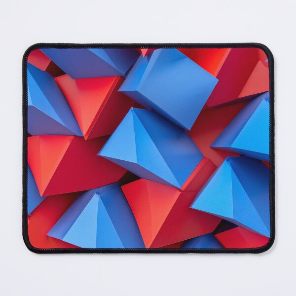 Item preview, Red and Blue Geometric Cubes designed and sold by SassyArtistry.