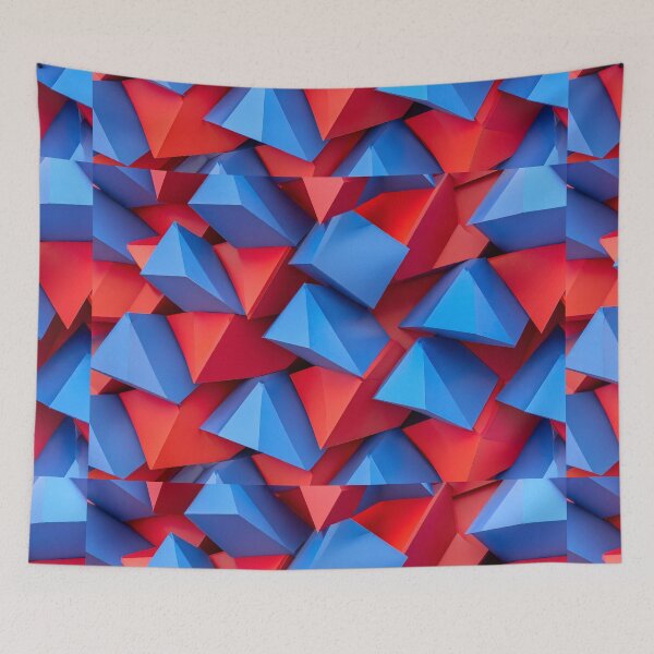 Item preview, Red and Blue Geometric Cubes designed and sold by SassyArtistry.