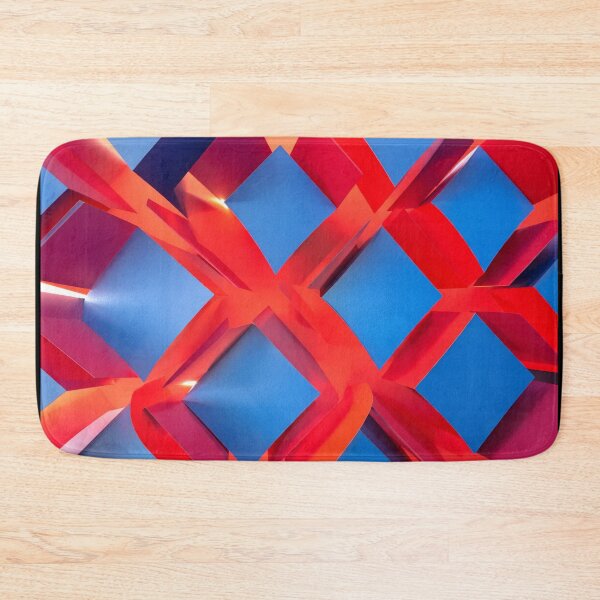 Item preview, Red Blue Interwoven Cubes designed and sold by SassyArtistry.