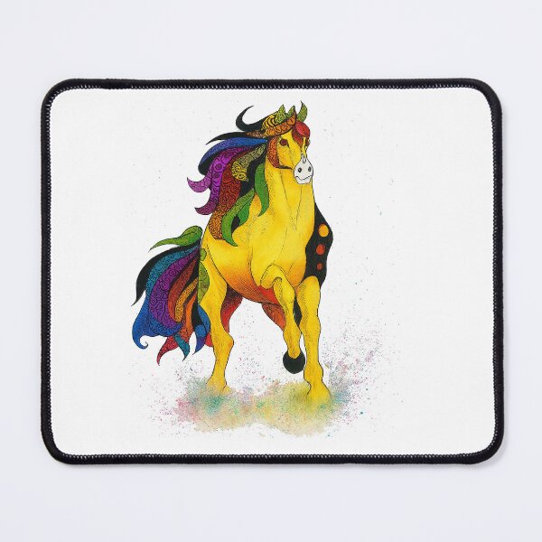 Item preview, Colorful stylized horse with patterned mane designed and sold by ChromaticHooves.