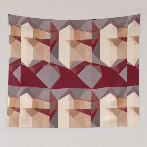 Item preview, Red Beige Geometric Layout designed and sold by SassyArtistry.