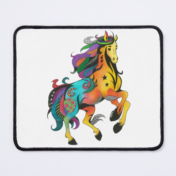 Item preview, Fantasy horse with patterned mane and stars designed and sold by ChromaticHooves.