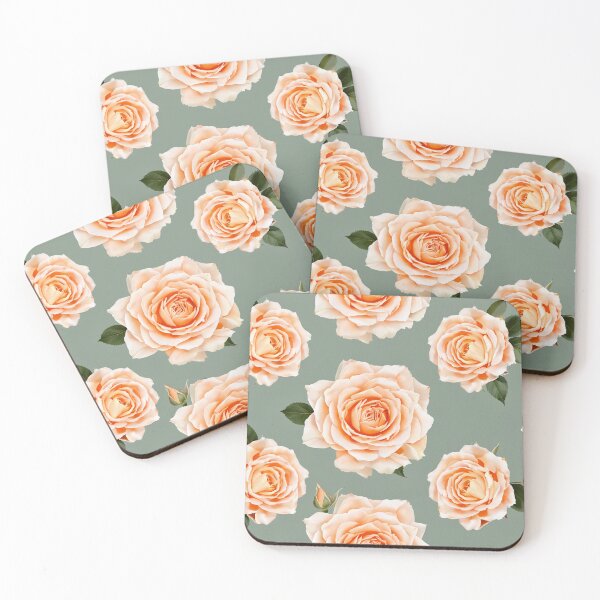 Item preview, Peach Rose Seamless Floral Pattern designed and sold by SassyArtistry.