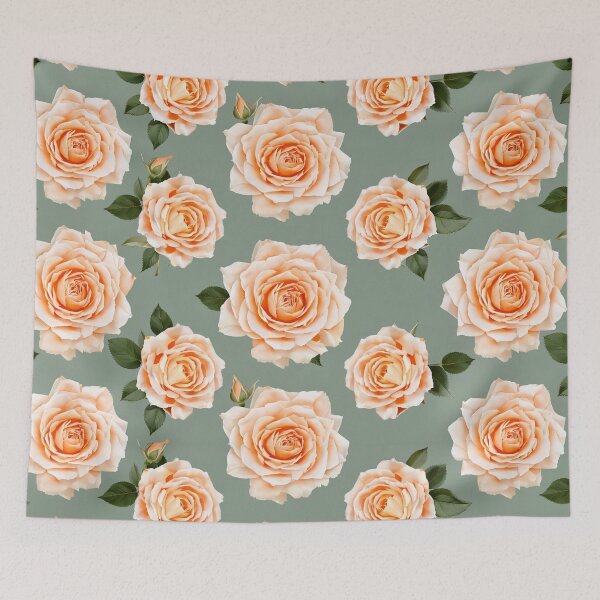 Item preview, Peach Rose Seamless Floral Pattern designed and sold by SassyArtistry.