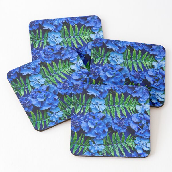 Artikelvorschau, Nahtloses Muster mit blauem Farnblumenmuster entworfen und verkauft von SassyArtistry.