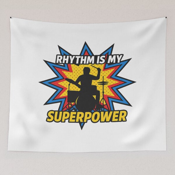 Item preview, Rhythm Is My Superpower – Drummer Music Lover Comic Style Design designed and sold by SoulThread Studio.