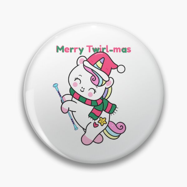 Item preview, Cute twirling unicorn in a Santa hat designed and sold by MsMaj.