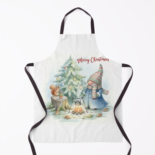 Item preview, Watercolor Christmas Gnome with Squirrel designed and sold by silviaol.