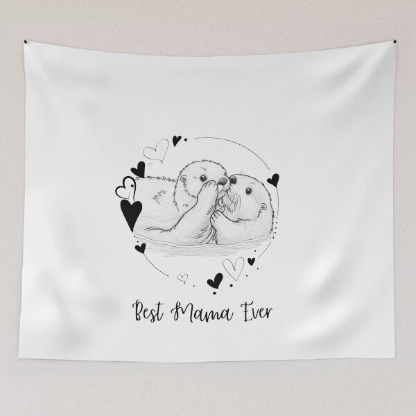 Item preview, Best Mama Ever. Sea Otter Mother and Baby Otter design designed and sold by SofikoDesigns.