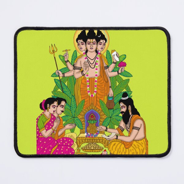 Item preview, Lord Duttatreya Drawing – Divine Trinity Form Artwork designed and sold by Harshit_Digital_Arts.