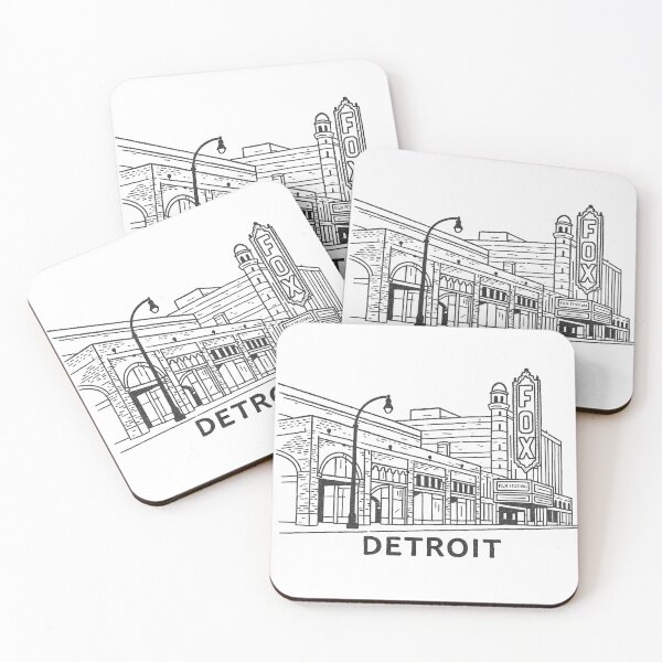 Item preview, Fox Theatre Detroit Marquee Minimalist Line Art designed and sold by CirySketchCo.
