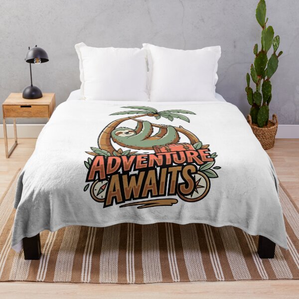 Item preview, Adventure Awaits Sloth Tropical Travel Vacation Vibes designed and sold by Quillway.