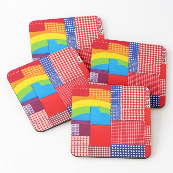 Item preview, Rainbow Patchwork Fabric Blocks designed and sold by SassyArtistry.