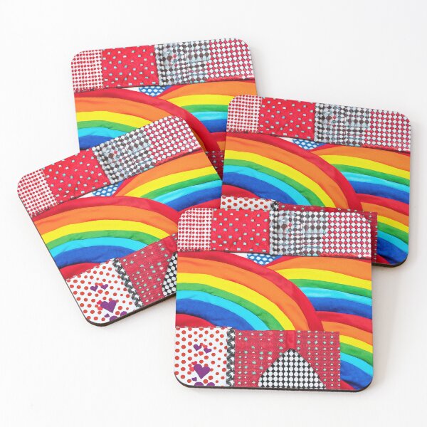 Item preview, Rainbow Fabric Arches with Red Patchwork Blocks designed and sold by SassyArtistry.