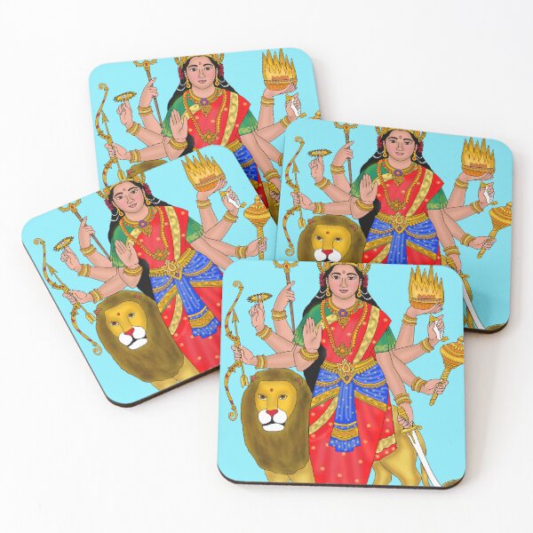Item preview, Goddess Durga Drawing – Divine Hindu Art designed and sold by Harshit_Digital_Arts.