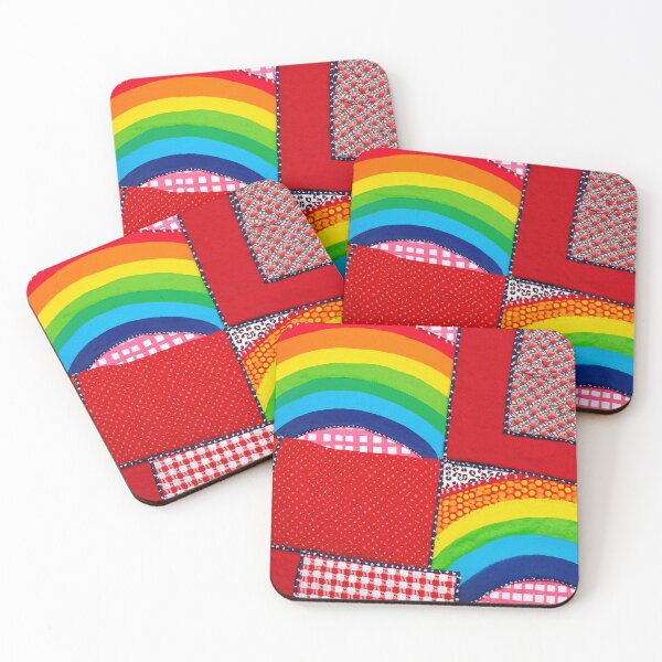 Item preview, Rainbow Arches with Red Patchwork Squares designed and sold by SassyArtistry.