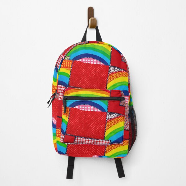 Artikelvorschau, Regenbogenbögen mit roten Patchwork-Quadraten entworfen und verkauft von SassyArtistry.