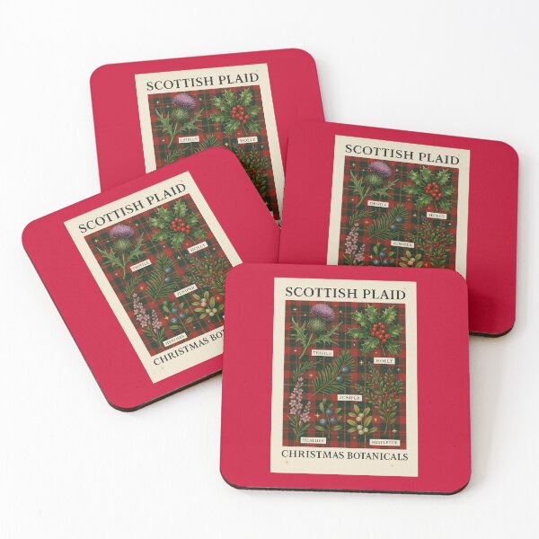 Item preview, Scottish Plaid Christmas Botanicals designed and sold by Novel Works Studio.