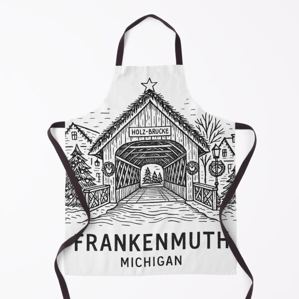 Item preview, Frankenmuth Michigan Covered Bridge Winter Christmas Art designed and sold by CirySketchCo.