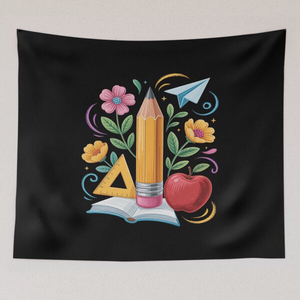 Item preview, Teacher Pencil Boho Flowers Back To School designed and sold by ShelFisher.