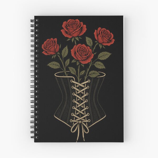 Item preview, Gothic Corset with Roses – Dark Romantic Floral Aesthetic – Vintage Engraved Design designed and sold by Mouraludia.