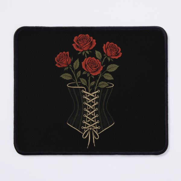 Item preview, Gothic Corset with Roses – Dark Romantic Floral Aesthetic – Vintage Engraved Design designed and sold by Mouraludia.