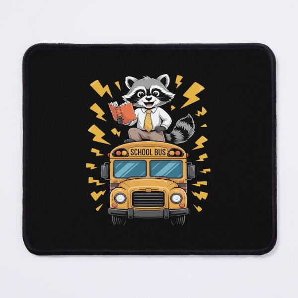 Item preview, Teacher Raccoon Standing on School Bus Back to School designed and sold by ShelFisher.