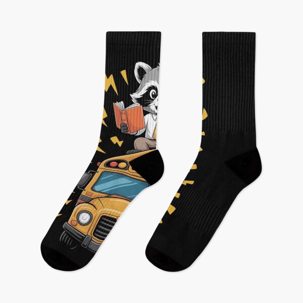 Item preview, Teacher Raccoon Standing on School Bus Back to School designed and sold by ShelFisher.