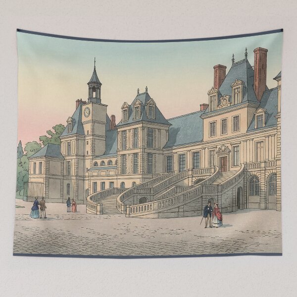Item preview, Chateau de Fontainebleau Japanese Woodblock Print designed and sold by Takeda-art.