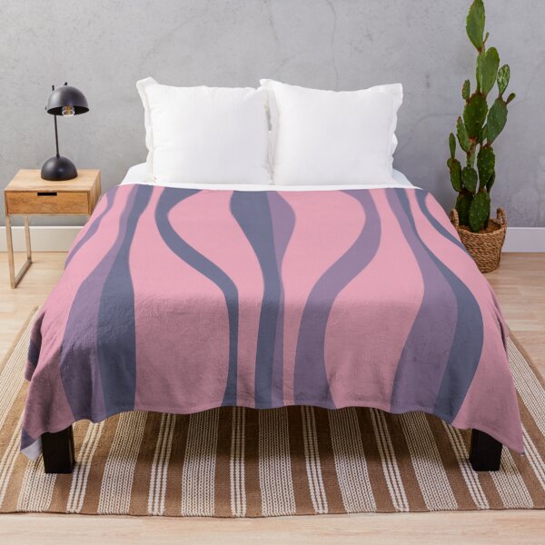 Item preview, Mid Century Modern Retro Lounge Striped Ogee Pattern Pink Purple designed and sold by kierkegaard.
