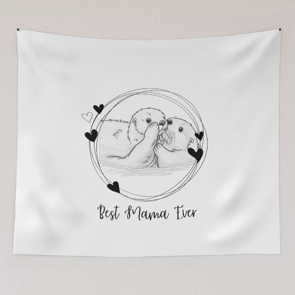 Item preview, Best Mama Ever. Sea Otter Mother and Baby Otter design designed and sold by SofikoDesigns.