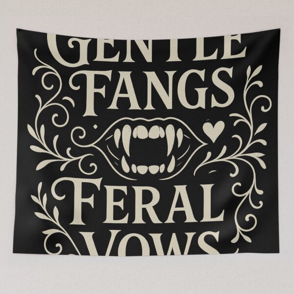 Item preview, Vampire Fangs & Flourishes – “Gentle Fangs, Feral Vows” – Gothic Dark Romance Design designed and sold by Mouraludia.
