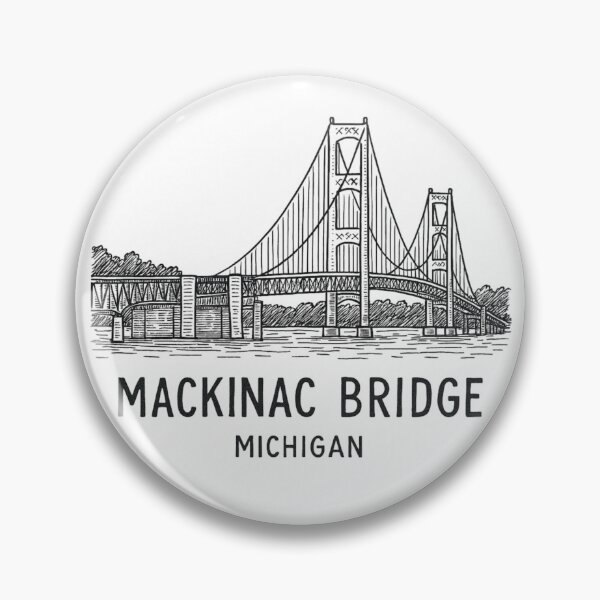 Item preview, Mackinac Bridge Michigan Minimalist Line Art designed and sold by CirySketchCo.