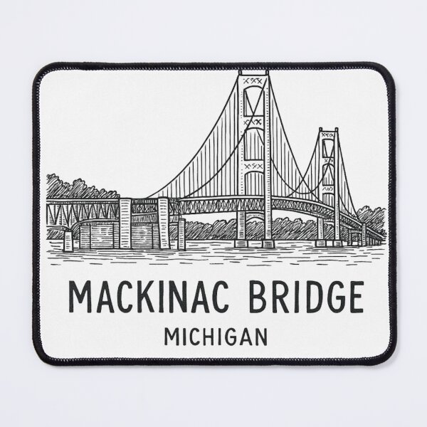 Item preview, Mackinac Bridge Michigan Minimalist Line Art designed and sold by CirySketchCo.
