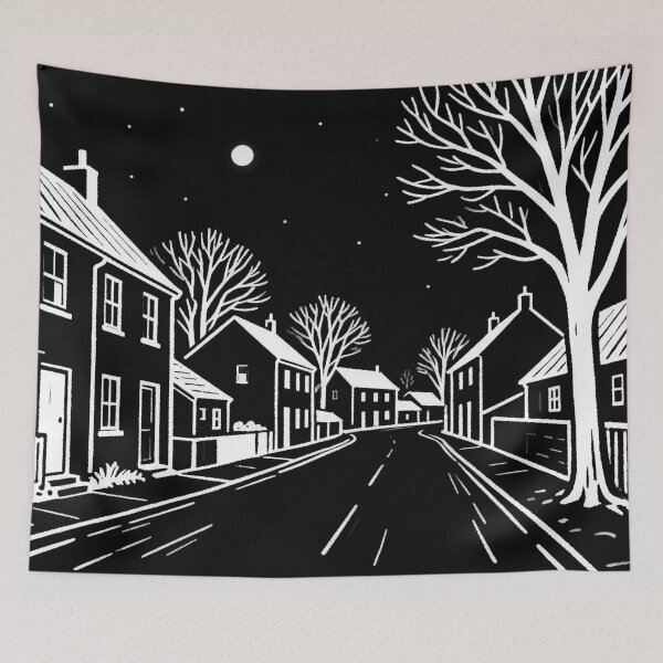 Item preview, Moonlit Village Road designed and sold by optimusprime39.