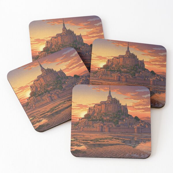 Item preview, Sunset at Mont Saint Michel Japanese Woodblock Print designed and sold by Takeda-art.