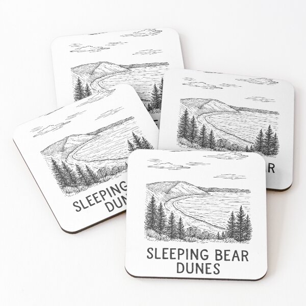Item preview, Sleeping Bear Dunes Michigan Minimalist Nature Line Art designed and sold by CirySketchCo.