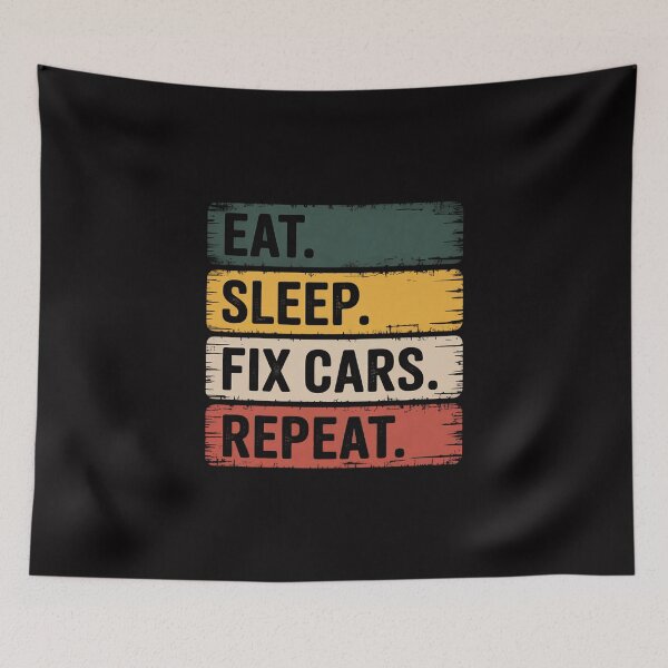 Item preview, Eat Sleep Fix Cars Repeat Auto Mechanic Car Lover Gift designed and sold by Viepenny.