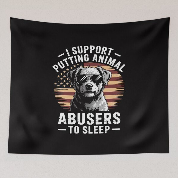 Item preview, Doodle USA Flag I Support Putting Animal Abusers To Sleep designed and sold by Viepenny.