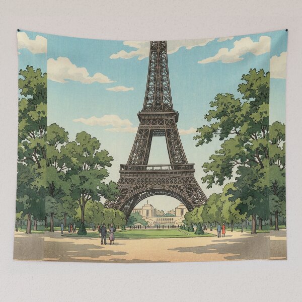 Item preview, Eiffel Tower Japanese Woodblock Print designed and sold by Takeda-art.